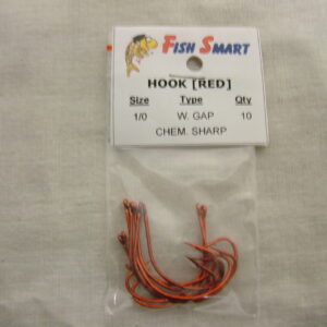 HOOK RED W/G 1/0 P/PX10